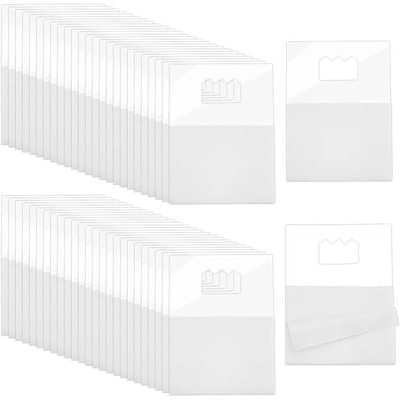 PVC Back Adhesive Slot Hole Hang Tabs Display Tags Hook Clear 64x47.5~48x0.5mm Hole: 11.5x18mm