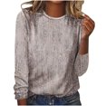thumbnail image 2 of DPTALR Femmes Casual Manches Longues Impression Col Rond T-Shirt Blouse Tops, 2 of 4