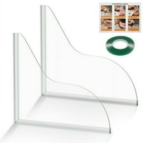 NUAHRHY 2pcs Waterproof Acrylic Shower Splash Guards Transparent Reusable Bathtub Water Guards Easy To Install Wear Resistant Tub Corner Guards for Bathroom Tub