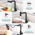 thumbnail image 2 of Grifo de cocina AVSIILE negro mate con pulverizador desplegable, 2 of 9