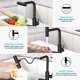 thumbnail image 2 of Grifo de cocina AVSIILE negro mate con pulverizador desplegable, 2 of 9