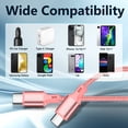 thumbnail image 2 of USB C to USB C Charger Cable, 5 Pack [3/3/6/6/10ft] Type C Fast Charging Cord Wire Compatible for iPhone 17/16/15 Plus/Pro Max iPad Ps5 Controller Samsung Galaxy(Pink), 2 of 7