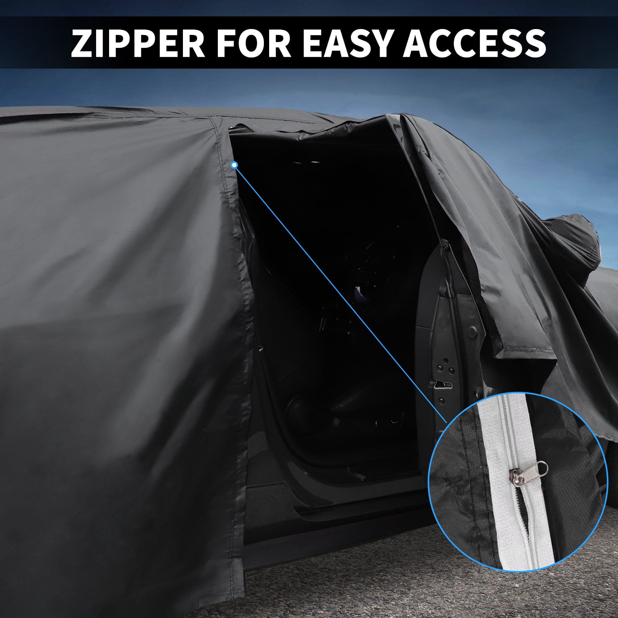 Unique Bargains Car Cover Alum Film for Hatchback Black 188.98"x70.87"x55.12"