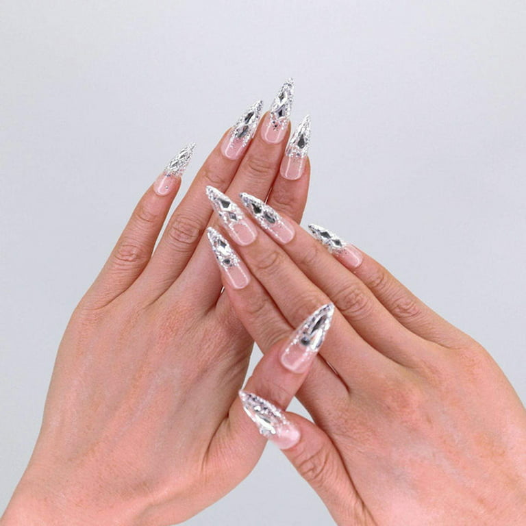 10 Bedazzled French Manicure Ideas