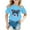 Blue, variant on Girls Summer Shirts Size 14-16 Casual Trendy Tractor Printing Crewneck Soft Stretch Shirt Birthday Girls T-Shirt Girls Party Tee Tops