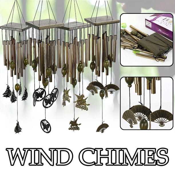 Xihbxyly Carillón de Viento con Forma de Estrella, Diseño de Cobre, Sonidos Suaves y Relajantes, Decoración de Jardín Al Aire Libre, Ideal para Dormitorio, Balcón, Regalo Navideño, Música Relajante,
