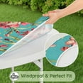thumbnail image 5 of Pioneer Flower Floral Print Pattern Round Fitted Tablecloth with Elastic Edge,Dining Table Cover Waterproof,Outdoor Round Tablecloth for Camping,Dining,Indoor and Outdoor, 5 of 7