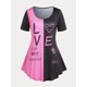 thumbnail image 1 of Camiseta Talla Extra Dos Tonos Cintura Alta Estampado Rosegal Camisetas tallas grandes, 1 of 5