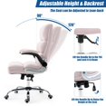 thumbnail image 4 of BUPPLEE Executive Office Chair Velvet Ergonomic Style, Swivel Flip-Up Arms, 4 of 9