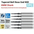 thumbnail image 3 of 1PC Carbide Ball Nose Tapered End Mills 2 Flute Engraving Router Bits Router Bit, 3 of 7
