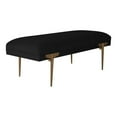 thumbnail image 1 of TOV Furniture Banc Brno 19.6"H Velours/acier Inoxydable Noir/or, 1 of 5