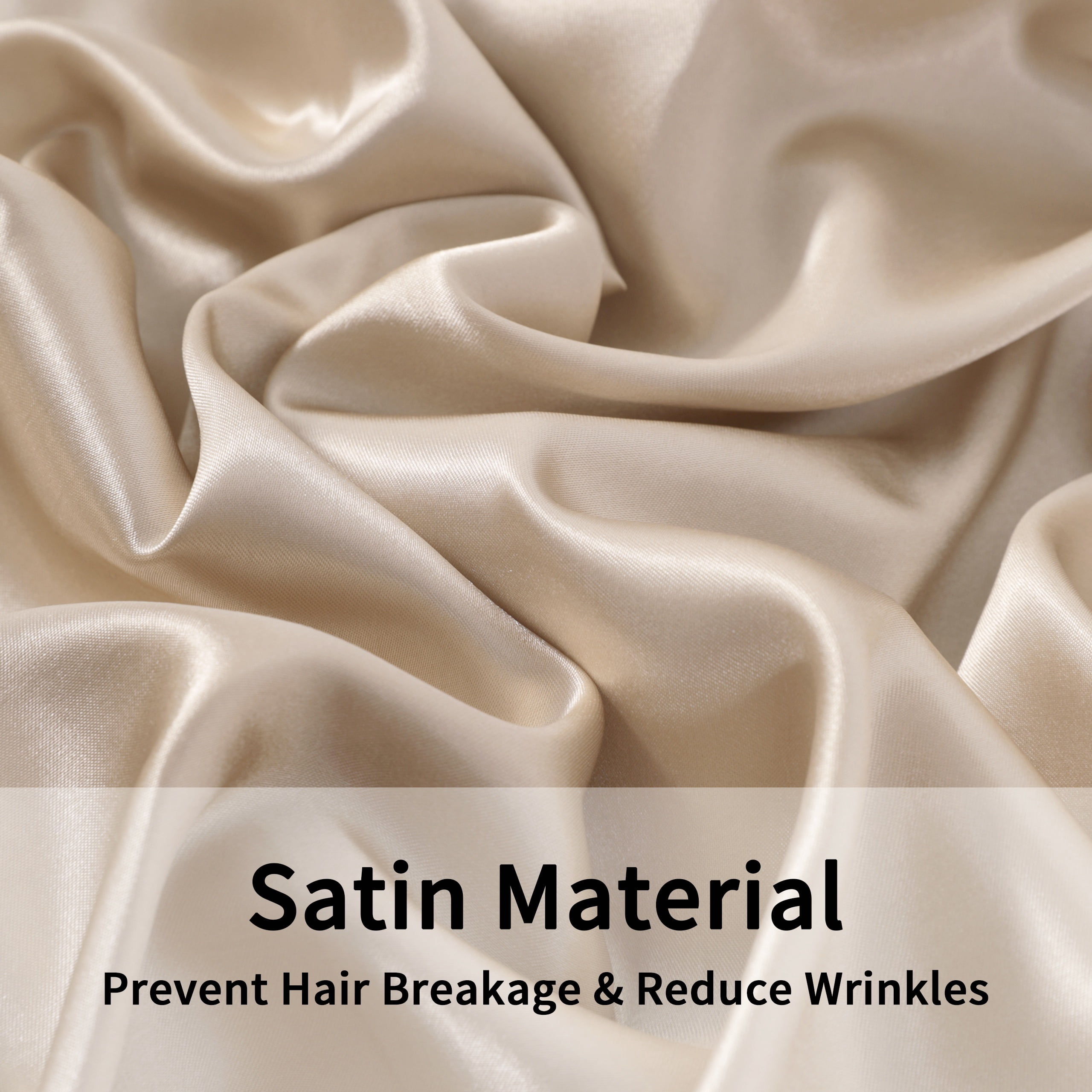 Silky Soft Satin Body Pillowcases for Hair and Skin, 20x54 Inch, 2-Piece Champagne