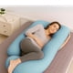 thumbnail image 4 of Almohada de Embarazo con Funda de Enfriamiento Almohada de Maternidad en Forma de J Almohada Lateral de Cuerpo Completo para Espalda, piernas y Vientre, cómoda Funda de enfriamiento, 4 of 9