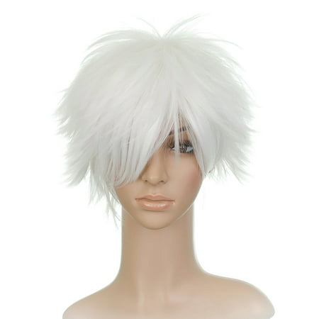 White Short Length Anime Cosplay Costume Wig