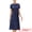 Navy Blue, variant on DARING DIVA Women's Polka Summer Short Sleeve A Line Flowy Dress for Work XS Navy Blue