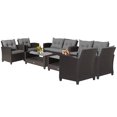 thumbnail image 1 of Gymax Set Of 8 Patio Rattan Furniture Set Glass Table Shelf Sofa Cushion Grey, 1 of 7