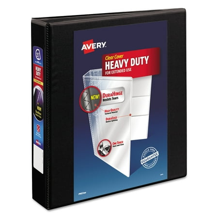 Avery Heavy-Duty View Binder w/Locking 1-Touch EZD Rings, 1 1/2" Cap, Black