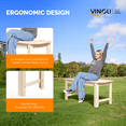thumbnail image 4 of VINGLI Outdoor Wood Bench, 40" Outdoor Bench Patio Wooden Bench Garden Bench Outdoor Backless Bench for Deck Patio, 4 of 7