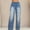 Light Blue women wide leg flowy pants a1, variant on Cagogo Women's Wide Leg Drawstring Flowy Jeans Casual Long Pants with Pockets Loose Denim Trousers Party Beach Lounge Summer Wear, Dark Blue M