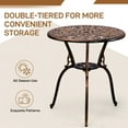 thumbnail image 3 of Ktaxon 3Pcs Patio Bistro Set, Cast Aluminum Outdoor Dining Table with Umbrella Hole and Chairs Set of 2, Rust-Resistant & Umbrella Hole, Use for Indoor Outdoor Garden Balcony (Butterfly, Bronze), 3 of 8