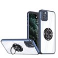 thumbnail image 1 of Allytech for Apple iPhone 11 Pro Max Case, 360° Rotatable Ring Holder Kickstand Magnetic Shockproof TPU Frame Transparent Acrylic Back Phone Shell Cover for iPhone 11 Pro Max 6.5 inch 2019, Darkblue, 1 of 6