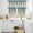 Blue SeaGreen Beige, variant on Blue Floral Spring Kitchen Curtains Sets for Windows 24 Inch Length, Summer Vintage Botanical Wooden Rod Pocket Window Treatments Tier Curtains and Valances Set for Bedroom/Bathroom
