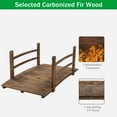 thumbnail image 4 of VINGLI 4 ft Garden Bridge Wooden Arch Footbridge-Carbonized Wood, 4 of 9