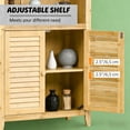 thumbnail image 2 of Nmkwnr Bamboo Bathroom Cabinet with Shelves, 2 Doors Floor Cabinet for Living Room, Bathroom, Brown, 2 of 8