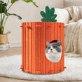thumbnail image 4 of Fieltro en forma de zanahoria para cama de gato, resistente a arañazos, resistente a masticaciones, diseño cerrado, lavable, calor para todas las estaciones, reductor de ruido, 40x36cm, naranja, 4 of 6