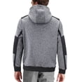thumbnail image 2 of Men's Quilted Lightweight Full Zipper Drawstring Hooded Two Tone Jacket (ARIA-8 Grey, M), 2 of 3