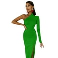 thumbnail image 5 of Emerald Green Half Dleeve Split Dress Dress woman sexy dress, 5 of 6