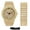 Gold, variant on Men's 46mm Fully Iced Out Diamond Watch & Bracelet Set - Black Dial, Chandelier Bracelet