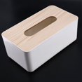 thumbnail image 4 of 2X Caja de Pañuelos de Papel Tapa de Madera Caja de Papel Sanitaria Caja de Servilletero de Madera Maciza Caja de Pañuelos de Papel Simple y de Moda, 4 of 5