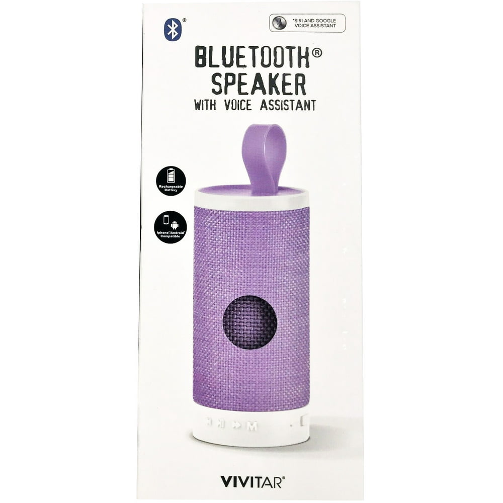 Vivitar Bluetooth Speaker with Voice Assistant, Built in Carry Strap