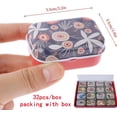 thumbnail image 2 of 32Pcs Mini Flower Tin Trinket Jewelry Organizer Box Tinplate Storage Case with Lid Small Rectangular Bead Container for Storage of Small Items, Crafts, Christmas stocking stuffers(flower), 2 of 7