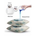 thumbnail image 6 of Outdoor Pillow Waterproof 1 Pack, Teal Anchors Coastal Patio Throw Pillows for Couch Bed Sofa with Insert, Vintage Summer Beach Nautical Decorative Travel/Reading/Camping Pillow Set 18x18 Inch, 6 of 7