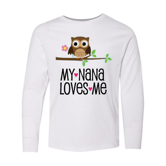 Inktastic My Nana Loves Me Owl Long Sleeve Youth T-Shirt