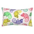 thumbnail image 1 of Fotbe Cute Chameleons Funda de Almohada Decorativa Estilo Occidental, Lujo en Algodón, Fundas para Almohadas King, Cojín Estampado para Decoración del Hogar-14"x20", 1 of 6