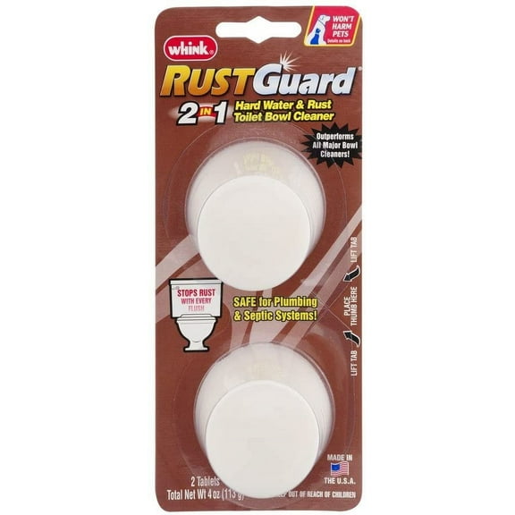 Whink Rust Guard Toilet Bowl Cleaner Tablets - Hard Water & Rust Removal - Pack of 12, 2 Ct