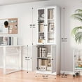 thumbnail image 5 of MIDODO 71" Bookcase with Glass Doors, Modern Bookshelf, 5 Tier Tall Wooden Display Storage Shelves Display Cabinet, Office Bookshelf, 5 of 9