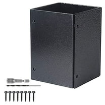 QIFULL 1 Set of Fence Post Base Protectors Black Stainless Steel for DIY Installation Protection