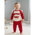 thumbnail image 5 of BemeyourBBs Toddler Baby Boy Girl Valentines Day Outfits Lover Boy Letter Long Sleeve Pullover Sweatshirt Tops Stripe Pants Set Spring Fall Winter Clothes, 5 of 9