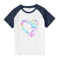 thumbnail image 3 of Blusas y camisas de manga corta con cuello redondo para niños y niñas, blusa de manga corta con estampado de cuello redondo, 3 of 7