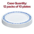 thumbnail image 6 of Smarty 10.25" White w/ Blue & Silver Royal Rim Plastic Dinner Plates 120ct, 6 of 7