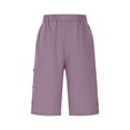 thumbnail image 5 of jiaxiM Capri Pants for Women Cotton Linen High Waisted Pants Dressy Casual Elastic Waist Cropped Trousers Summer Breathable Clothes with Pocket, 5 of 7