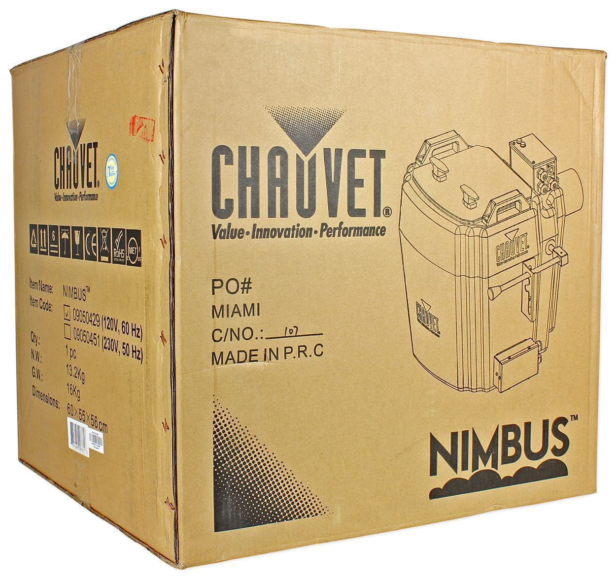 Chauvet DJ Nimbus Plug/Play Dry Ice Fog Machine+Nimbus Cart+2 Free Strobe Lights