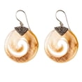 thumbnail image 1 of 81stgeneration Women's 925 Sterling Silver Mother of Pearl Maori Koru Tribal Dangle Earrings, 1 of 1