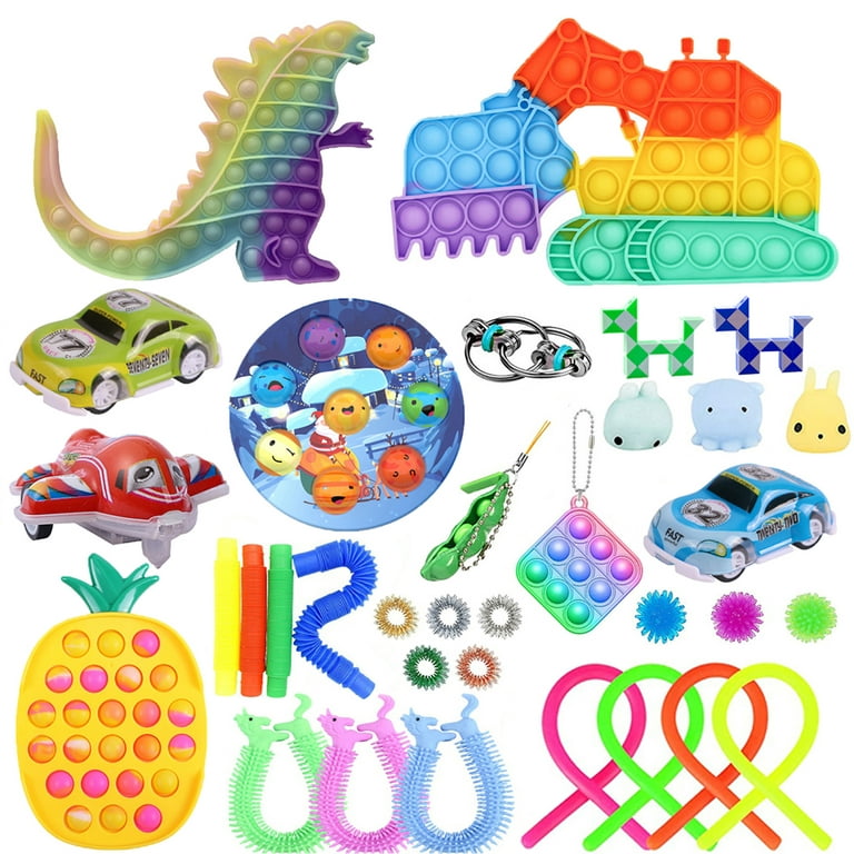 Sensory Fidget Toys Set 33/34Pcs Anti-Anxiety and Stress Relief Toys Kit  Gift for Adults Kids 