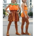 thumbnail image 6 of ToBeInStyle Girl's Striped Opaque Tights - Black/Orange - 4-6 Years, 6 of 7