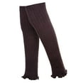 thumbnail image 3 of Gustave 2 Pairs Women Knee High Leg Warmers Girls Knit Long Footless Socks Pleated Ruffle Thermal Boot Socks for Yoga Dance - Brown, 3 of 6